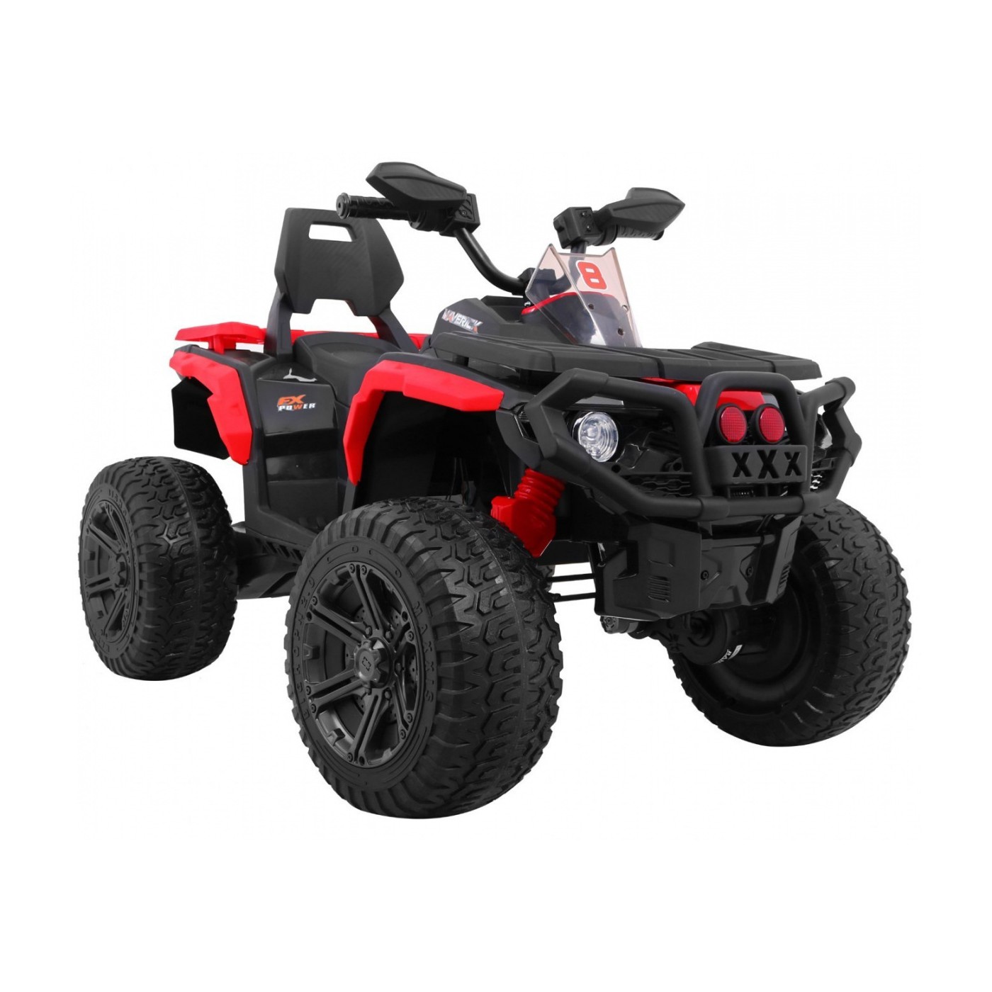 Quad Maverick 4x4 Elektrické dětské vozidlo Červená EVA kola Audio Panel LED