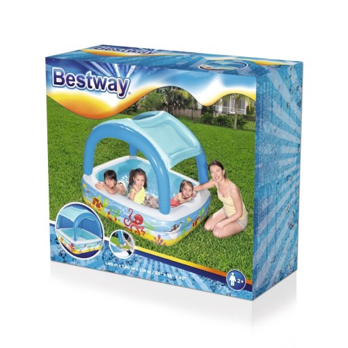 Dětský nafukovací bazén se stříškou 2+ BESTWAY + opravná lišta