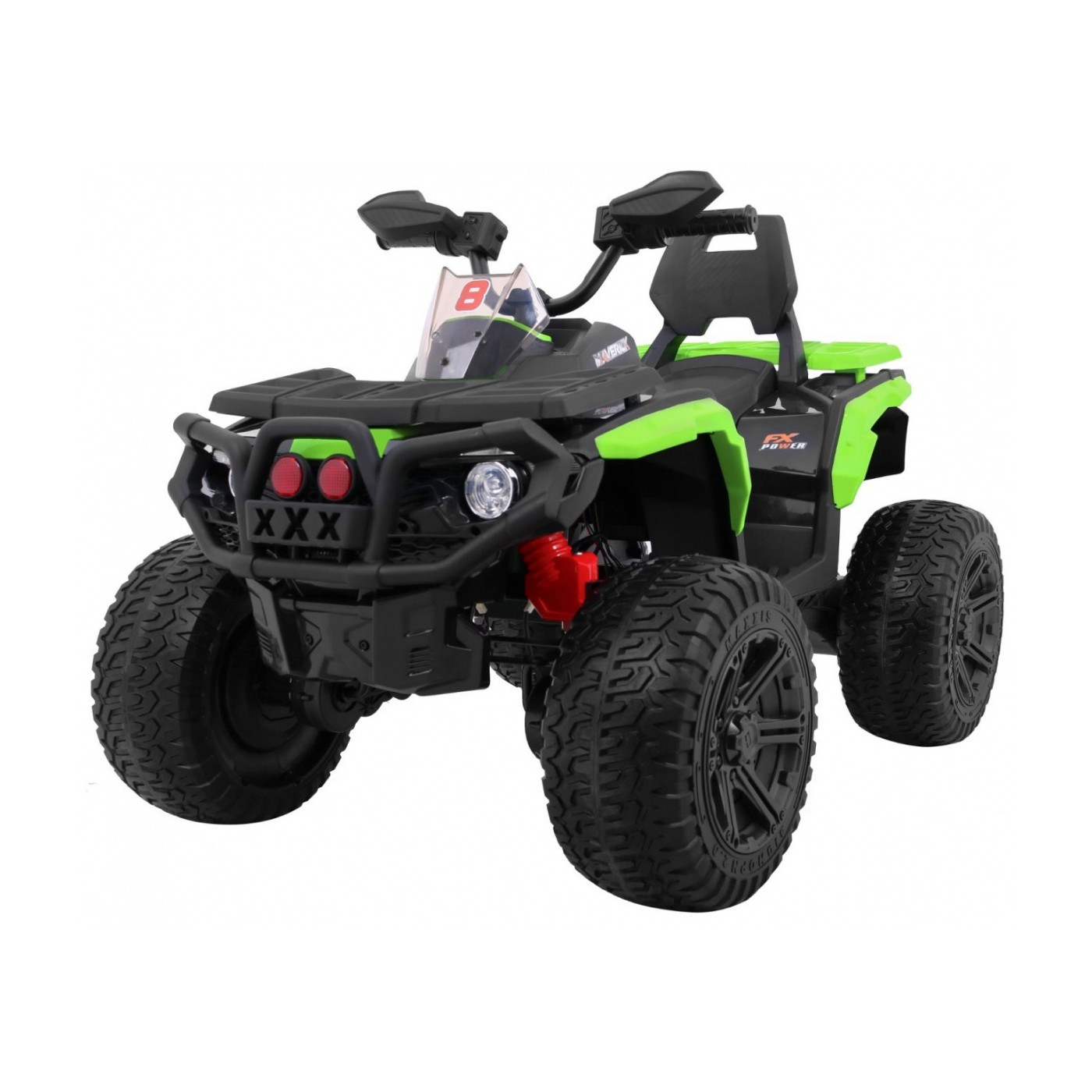 Quad Maverick 4x4 Elektrické dětské vozidlo Zelená kola EVA Audio Panel LED