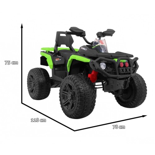 Quad Maverick 4x4 Elektrické dětské vozidlo Zelená kola EVA Audio Panel LED