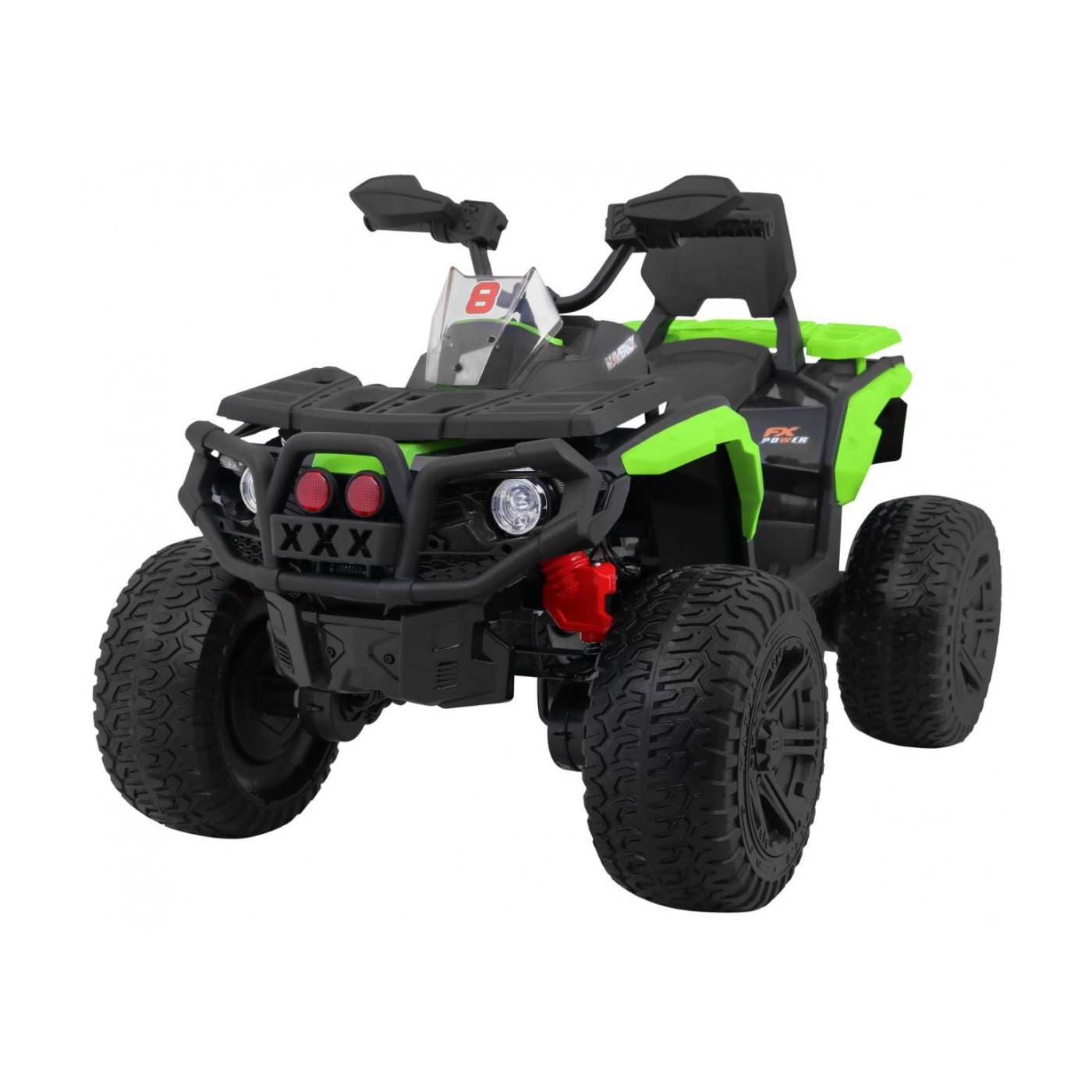 Quad Maverick 4x4 Elektrické dětské vozidlo Zelená kola EVA Audio Panel LED