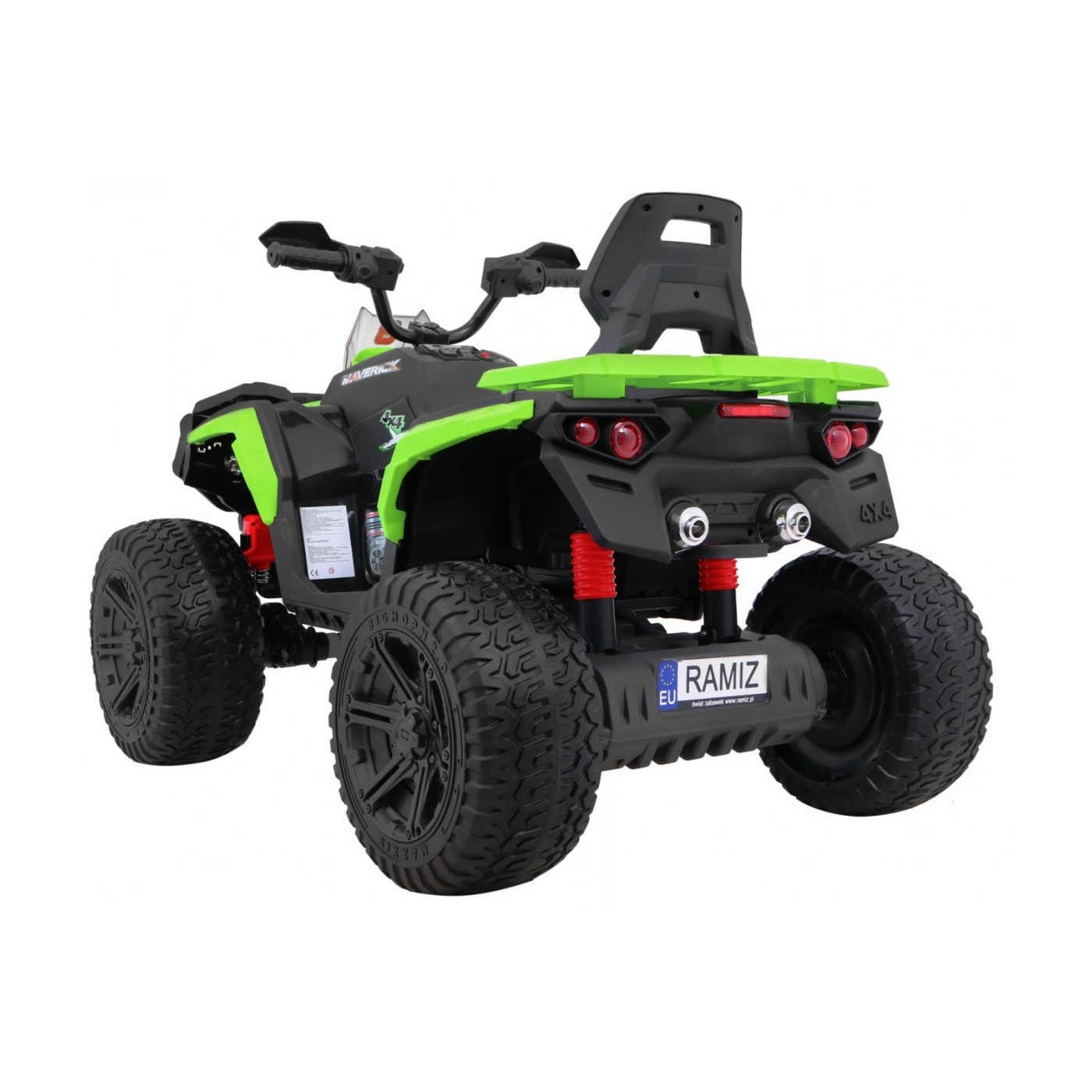 Quad Maverick 4x4 Elektrické dětské vozidlo Zelená kola EVA Audio Panel LED