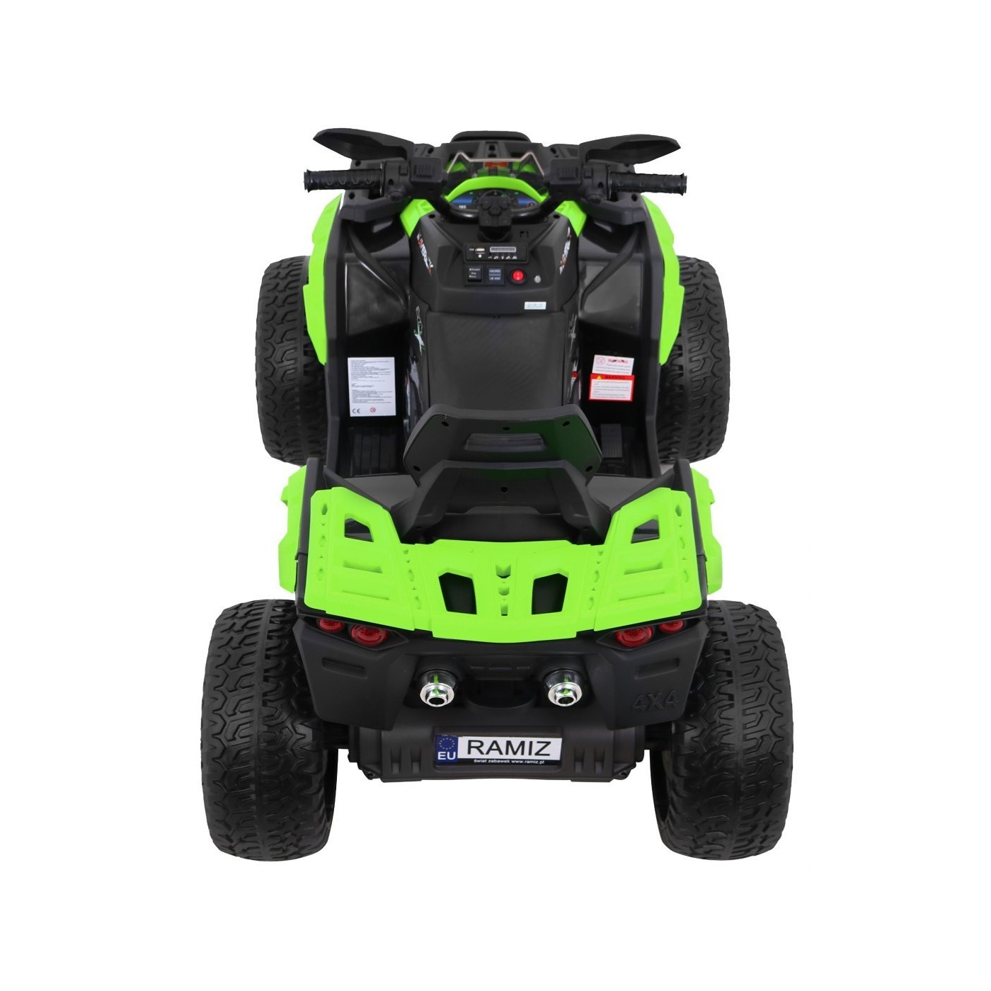 Quad Maverick 4x4 Elektrické dětské vozidlo Zelená kola EVA Audio Panel LED