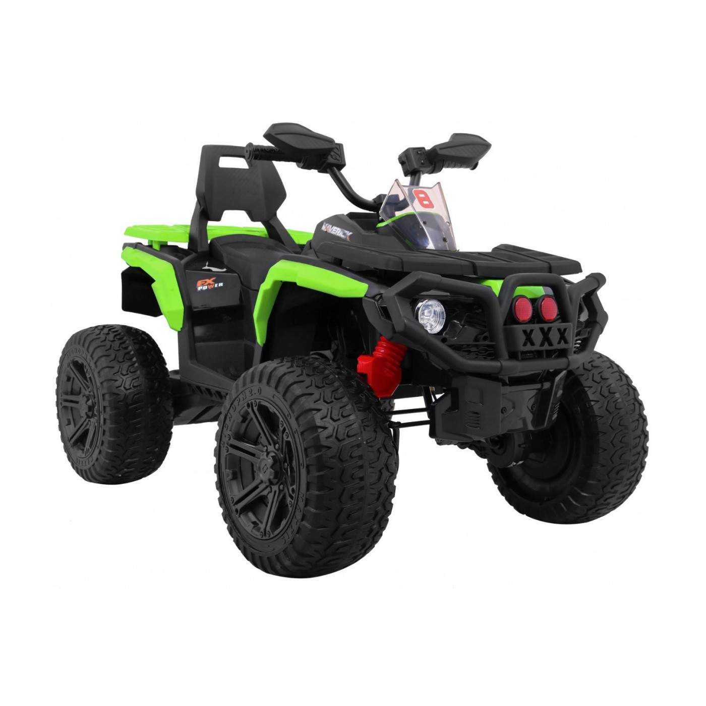 Quad Maverick 4x4 Elektrické dětské vozidlo Zelená kola EVA Audio Panel LED