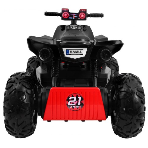 Quad dobíjecí Sport Run Kids černý + Naped 4x4 + LED + MP3 rádio