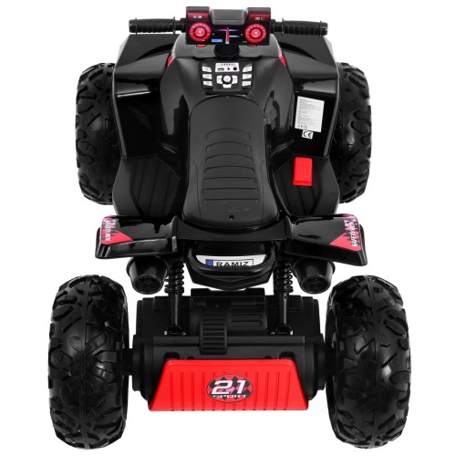 Quad dobíjecí Sport Run Kids černý + Naped 4x4 + LED + MP3 rádio