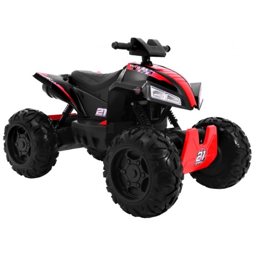 Quad dobíjecí Sport Run Kids černý + Naped 4x4 + LED + MP3 rádio