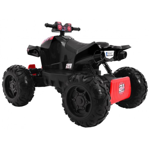 Quad dobíjecí Sport Run Kids černý + Naped 4x4 + LED + MP3 rádio