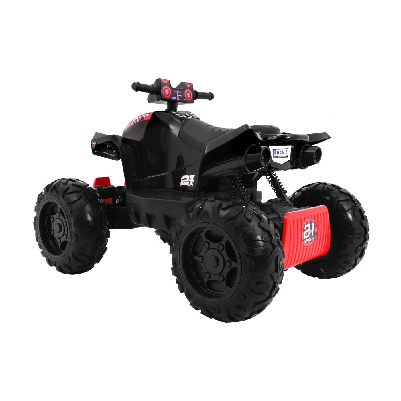 Quad dobíjecí Sport Run Kids černý + Naped 4x4 + LED + MP3 rádio