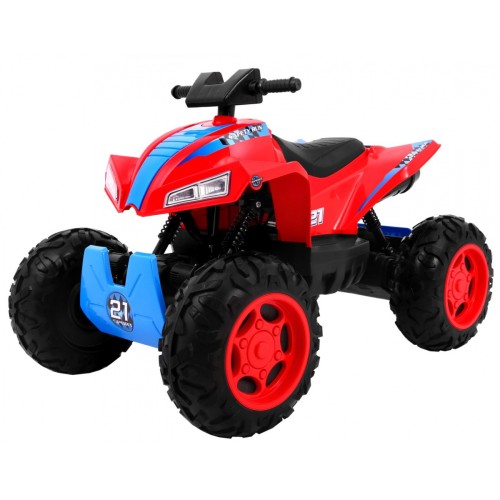 Quad dobíjecí Sport Run Kids červená + Naped 4x4 + LED + MP3 rádio