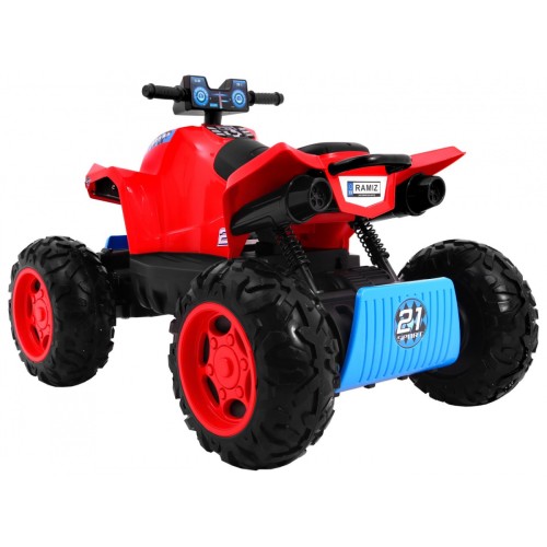 Quad dobíjecí Sport Run Kids červená + Naped 4x4 + LED + MP3 rádio