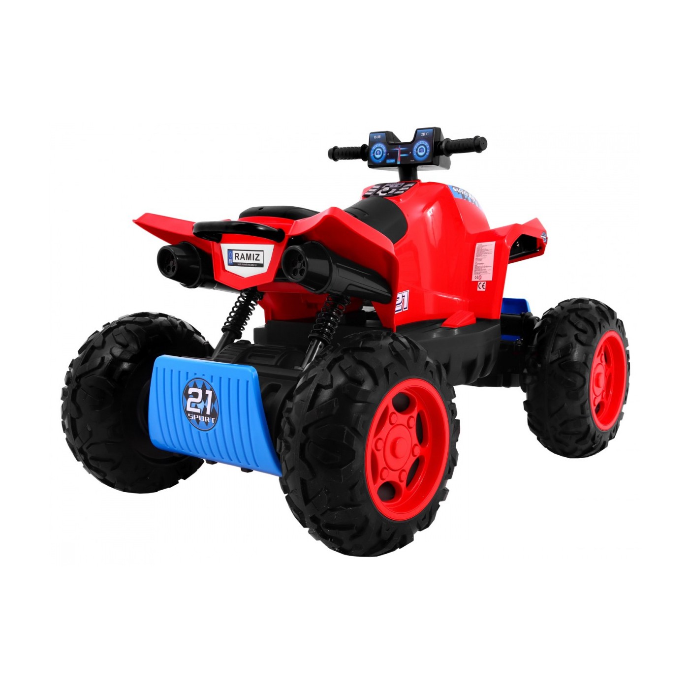 Quad dobíjecí Sport Run Kids červená + Naped 4x4 + LED + MP3 rádio