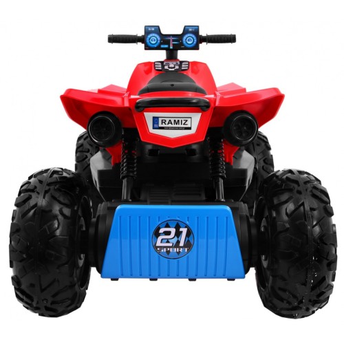 Quad dobíjecí Sport Run Kids červená + Naped 4x4 + LED + MP3 rádio