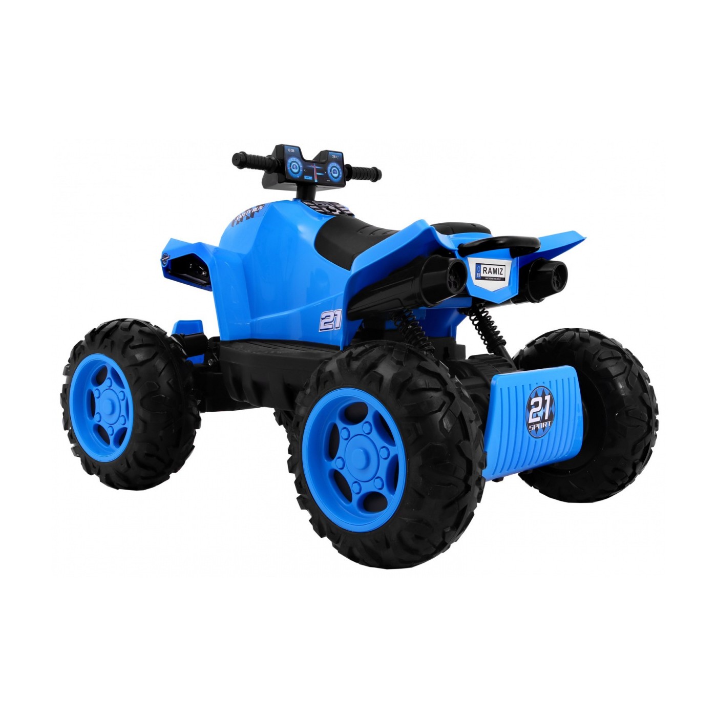 Quad dobíjecí Sport Run Kids Blue + Naped 4x4 + LED + MP3 rádio