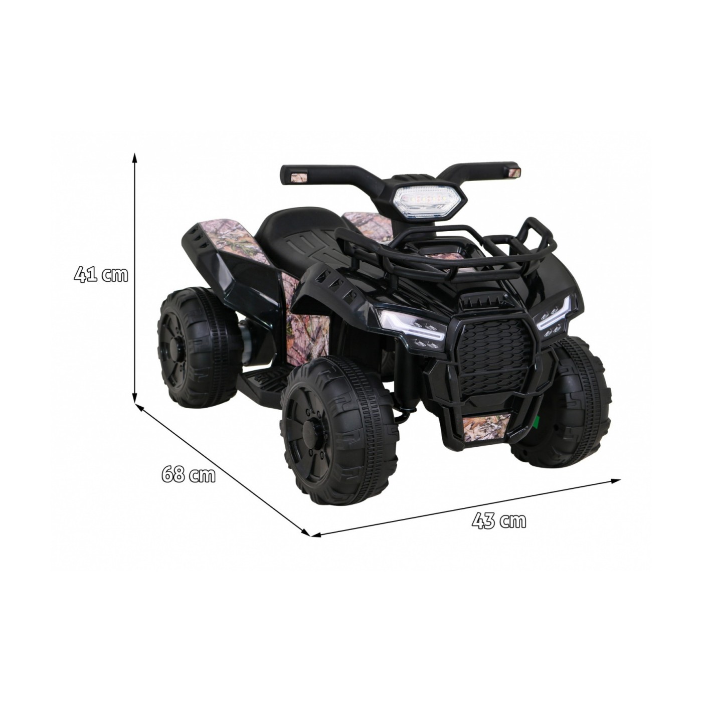 Quad Storm dětská baterie černá + motor 25W + MP3 USB + LED