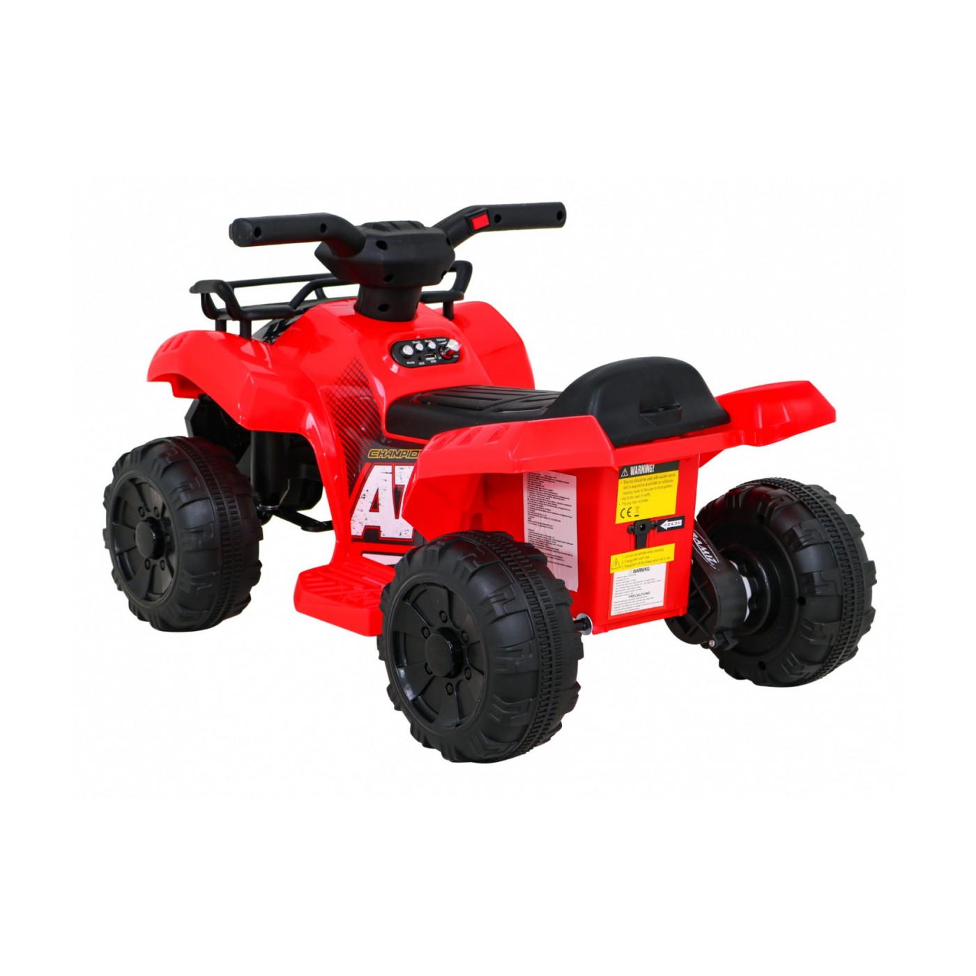 Dětská baterie Quad Storm červená + motor 25W + MP3 USB + LED