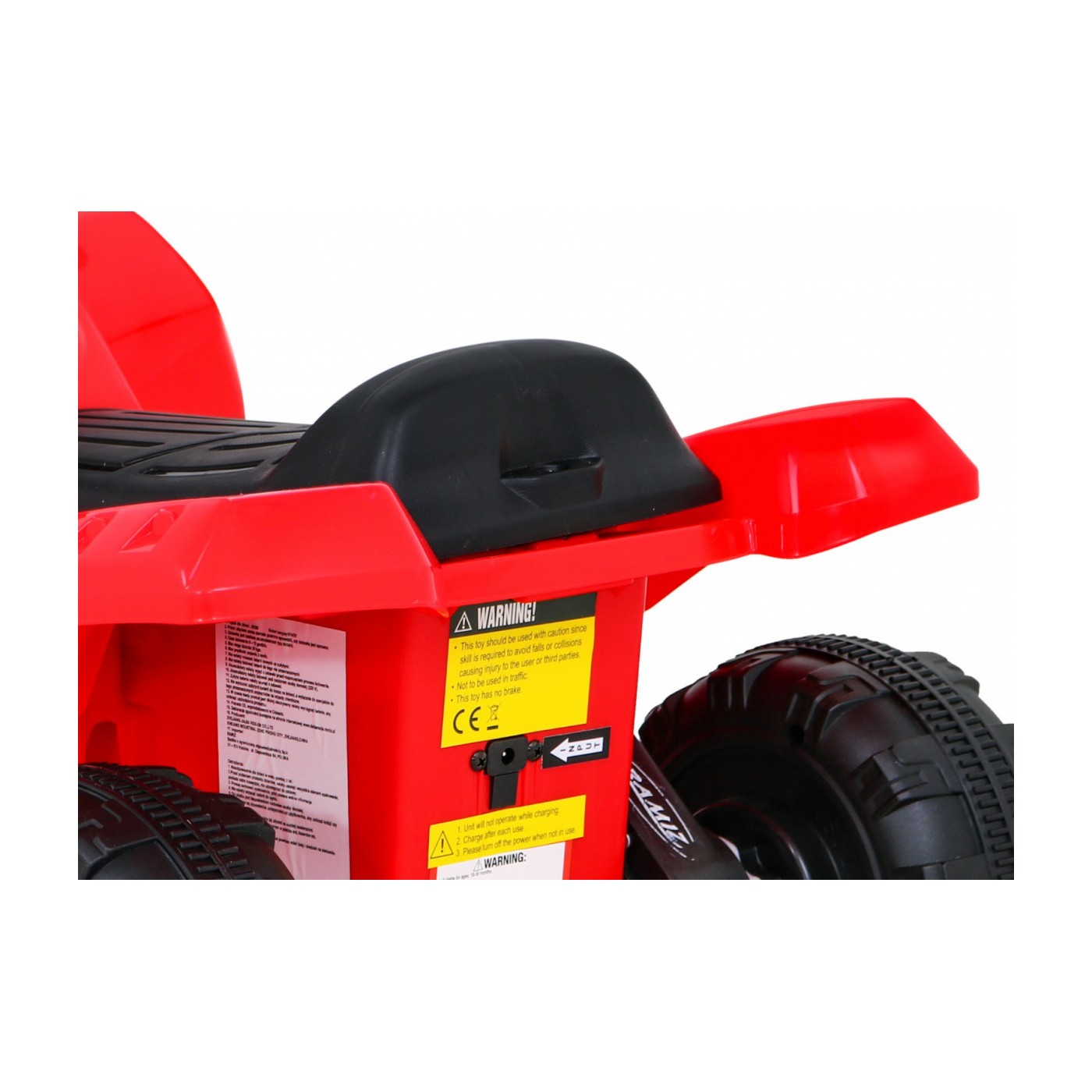 Dětská baterie Quad Storm červená + motor 25W + MP3 USB + LED