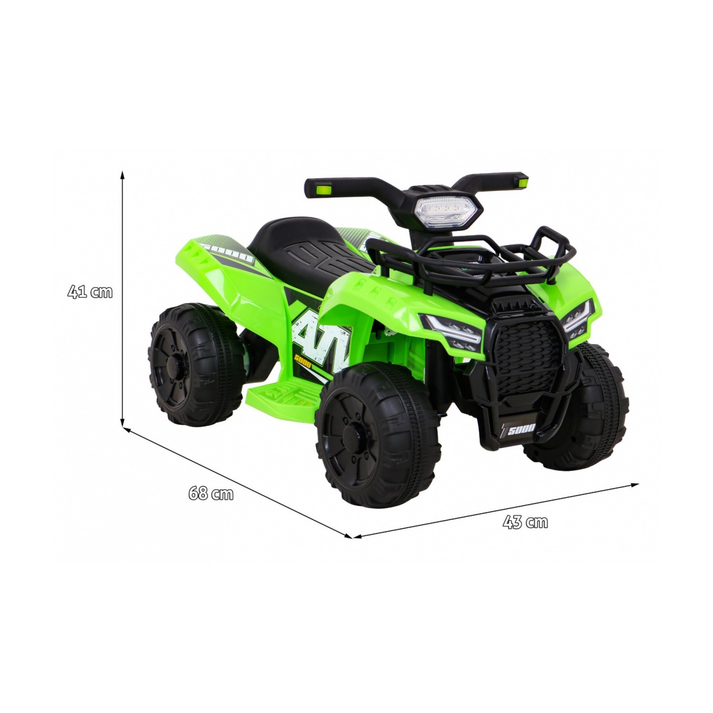 Quad Storm dětská baterie zelená + motor 25W + MP3 USB + LED