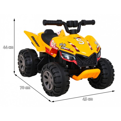 Quad Nejrychlejší dětská baterie žlutý + 25W motor