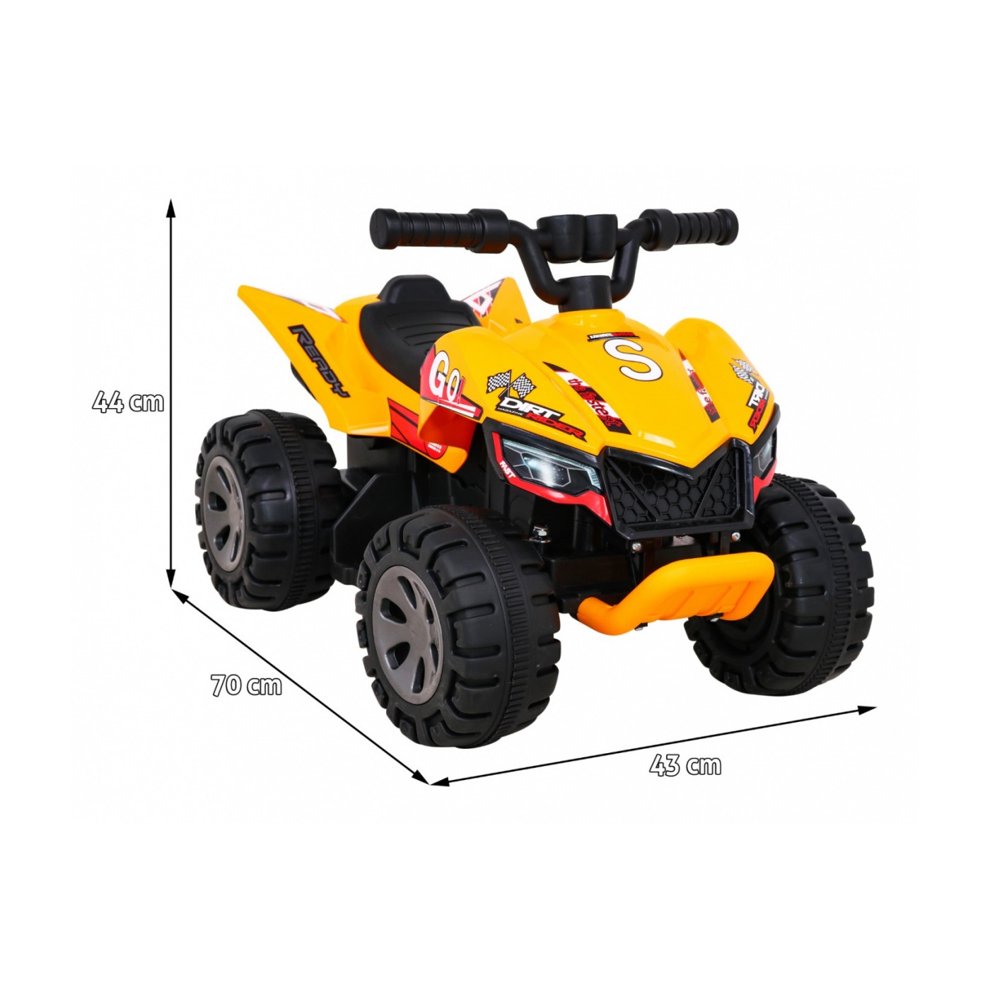 Quad Nejrychlejší dětská baterie žlutý + 25W motor