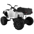 Quad XL ATV dětská baterie bílá 4x4 poháněný kufr pomalý start EVA Audio LED