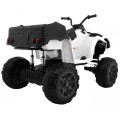 Quad XL ATV dětská baterie bílá 4x4 poháněný kufr pomalý start EVA Audio LED