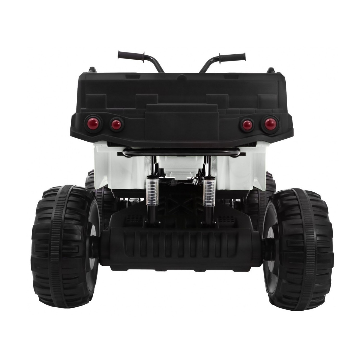 Quad XL ATV dětská baterie bílá 4x4 poháněný kufr pomalý start EVA Audio LED