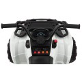Quad XL ATV dětská baterie bílá 4x4 poháněný kufr pomalý start EVA Audio LED