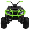 Quad XL dětská baterie ATV černo-zelená 4x4 pohon kufr pomalý start EVA audio LED