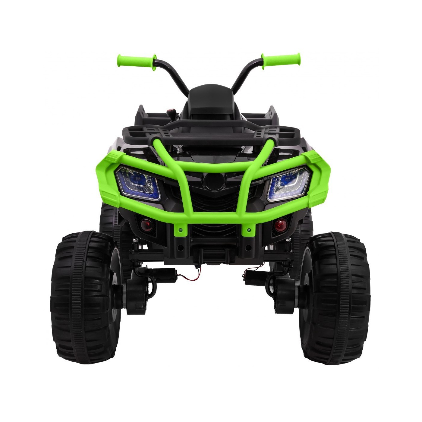 Quad XL dětská baterie ATV černo-zelená 4x4 pohon kufr pomalý start EVA audio LED
