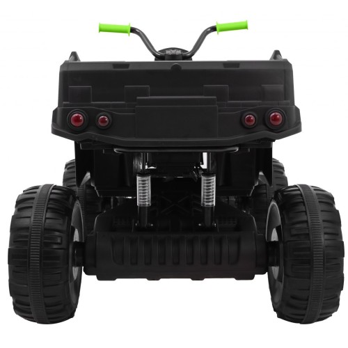 Quad XL dětská baterie ATV černo-zelená 4x4 pohon kufr pomalý start EVA audio LED
