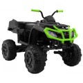 Quad XL dětská baterie ATV černo-zelená 4x4 pohon kufr pomalý start EVA audio LED