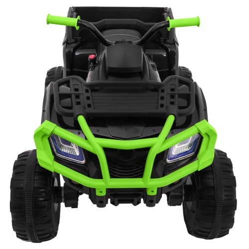 Quad XL dětská baterie ATV černo-zelená 4x4 pohon kufr pomalý start EVA audio LED