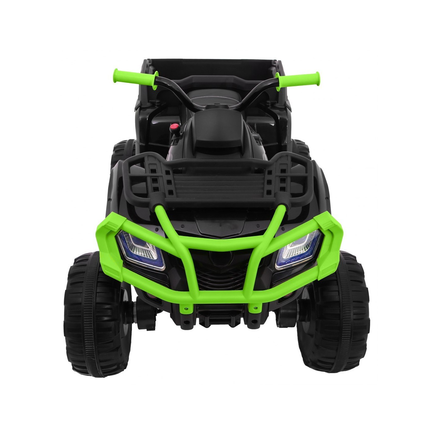Quad XL dětská baterie ATV černo-zelená 4x4 pohon kufr pomalý start EVA audio LED