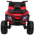Čtyřkolka XL ATV dětská baterie červená 4x4 pohon kufr pomalý start EVA audio LED