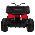 Čtyřkolka XL ATV dětská baterie červená 4x4 pohon kufr pomalý start EVA audio LED