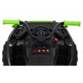 Čtyřkolka XL ATV 2,4 GHz na dětskou baterii černo-zelený dálkový ovladač 4x4 napájený kufr pomalý start EVA audio LED