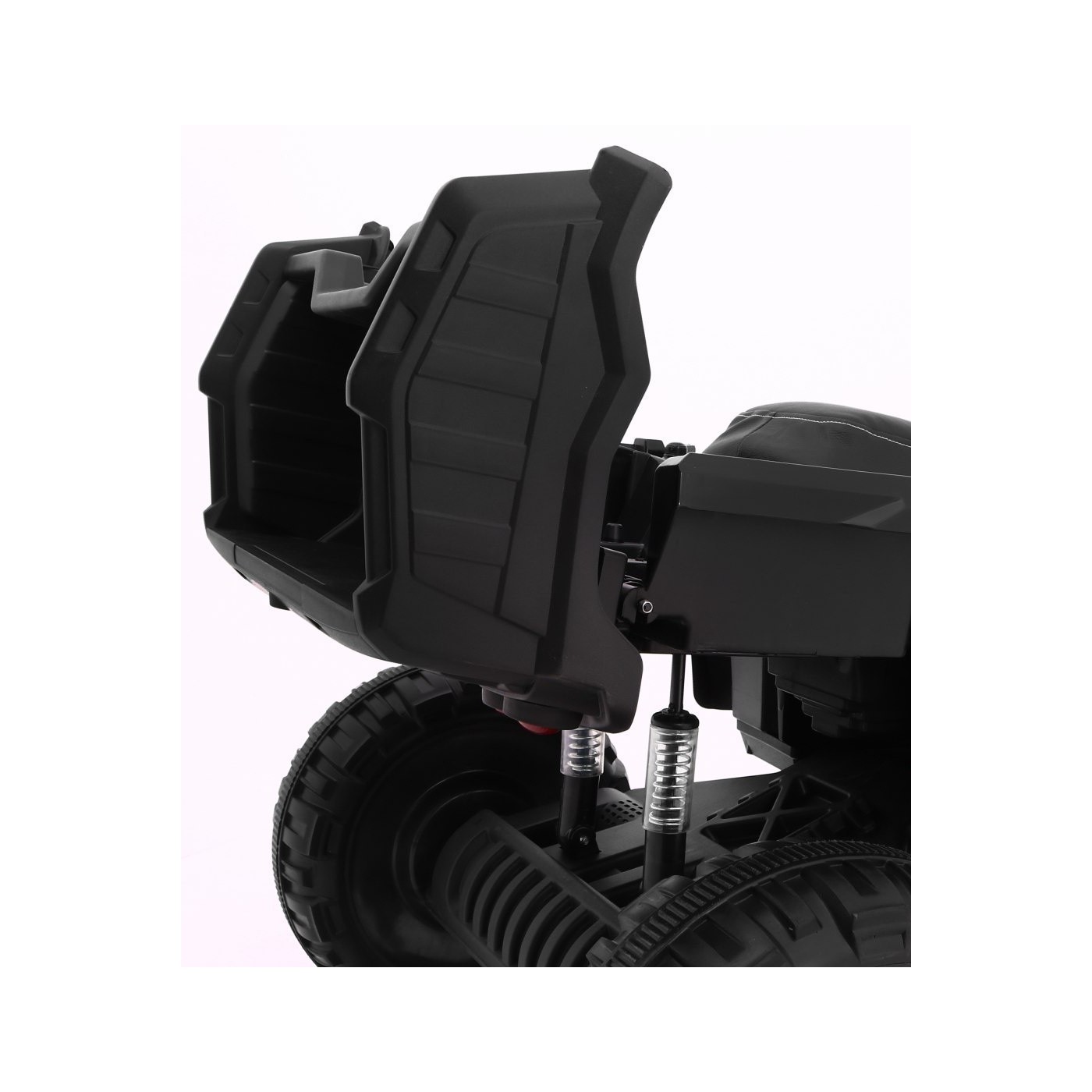 Čtyřkolka XL ATV 2,4 GHz na dětskou baterii černo-zelený dálkový ovladač 4x4 napájený kufr pomalý start EVA audio LED