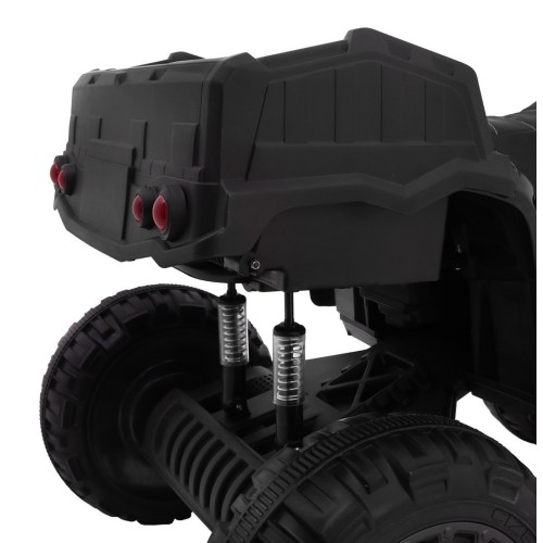 Čtyřkolka XL ATV 2,4 GHz na dětskou baterii černo-zelený dálkový ovladač 4x4 napájený kufr pomalý start EVA audio LED