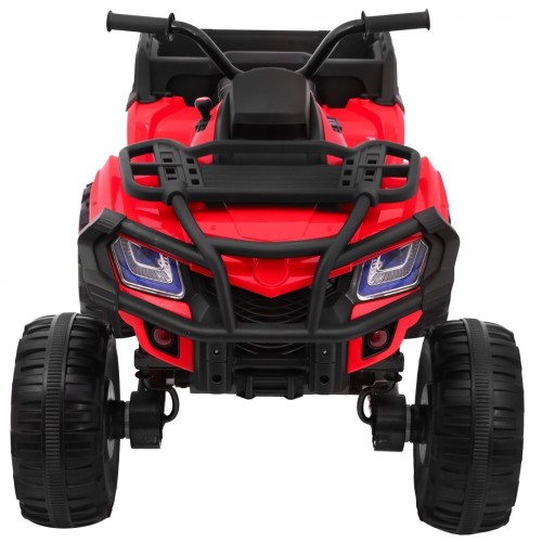 Čtyřkolka XL ATV 2,4 GHz na dětskou baterii Červený dálkový ovladač 4x4 Napájecí kufr Pomalý start EVA Audio LED