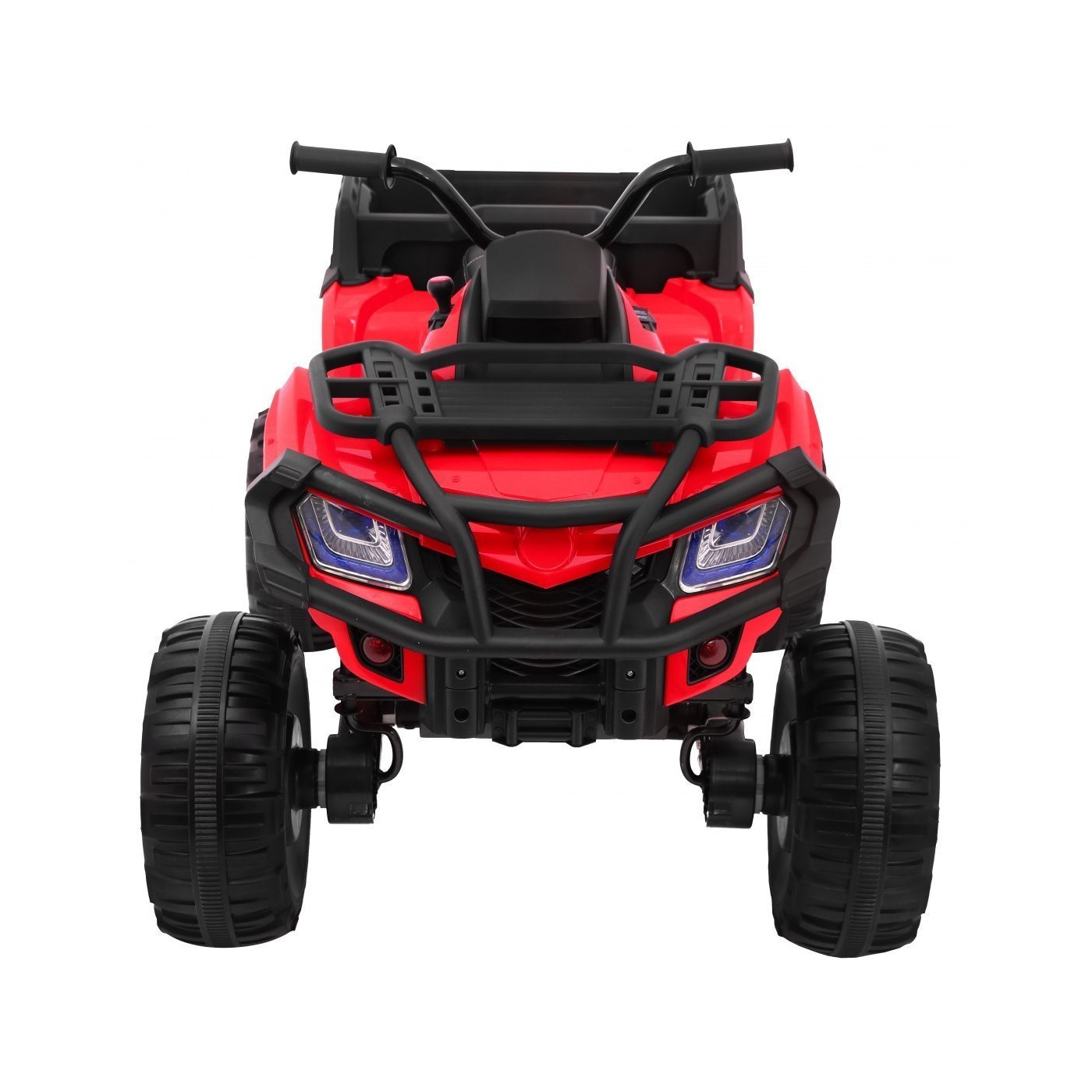 Čtyřkolka XL ATV 2,4 GHz na dětskou baterii Červený dálkový ovladač 4x4 Napájecí kufr Pomalý start EVA Audio LED