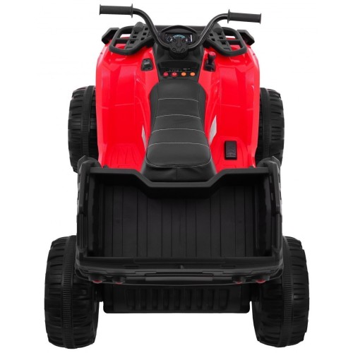 Čtyřkolka XL ATV 2,4 GHz na dětskou baterii Červený dálkový ovladač 4x4 Napájecí kufr Pomalý start EVA Audio LED