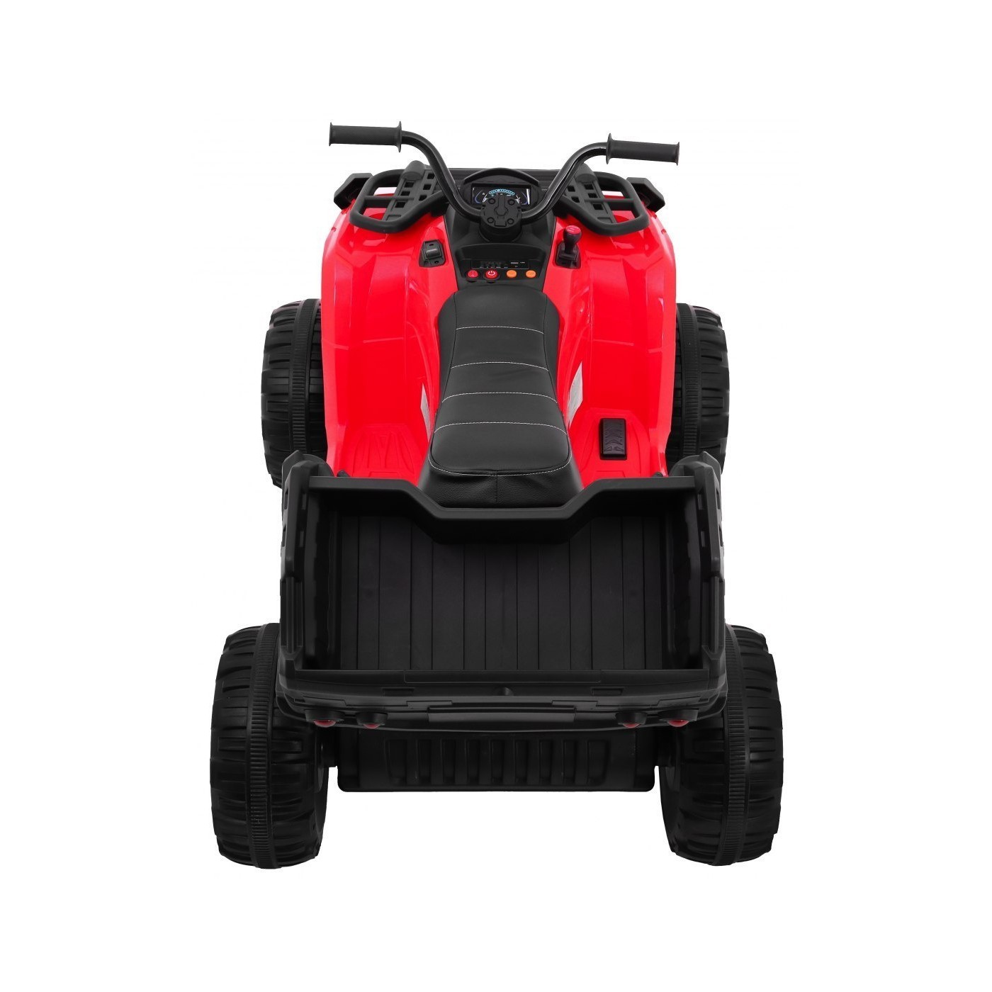 Čtyřkolka XL ATV 2,4 GHz na dětskou baterii Červený dálkový ovladač 4x4 Napájecí kufr Pomalý start EVA Audio LED