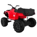 Čtyřkolka XL ATV 2,4 GHz na dětskou baterii Červený dálkový ovladač 4x4 Napájecí kufr Pomalý start EVA Audio LED