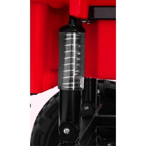 Čtyřkolka XL ATV 2,4 GHz na dětskou baterii Červený dálkový ovladač 4x4 Napájecí kufr Pomalý start EVA Audio LED