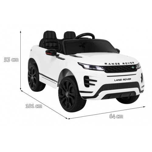 Range Rover Evoque na baterii pro děti bílá + dálkové ovládání + pomalý start + MP3 LED