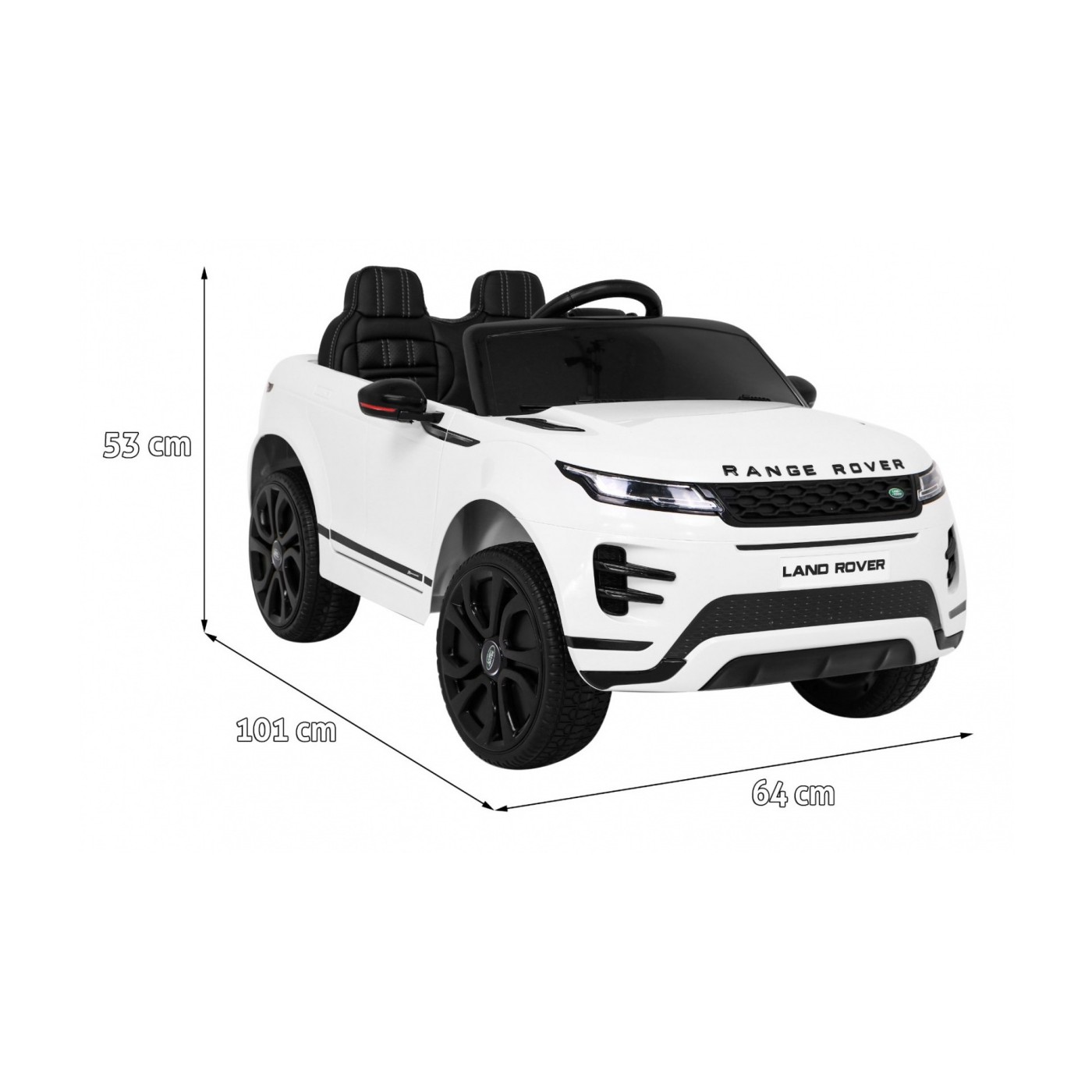 Range Rover Evoque na baterii pro děti bílá + dálkové ovládání + pomalý start + MP3 LED