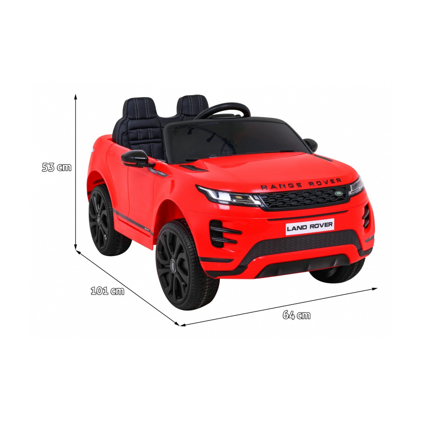 Range Rover Evoque na dětskou baterii červená + dálkové ovládání + pomalý start + MP3 LED