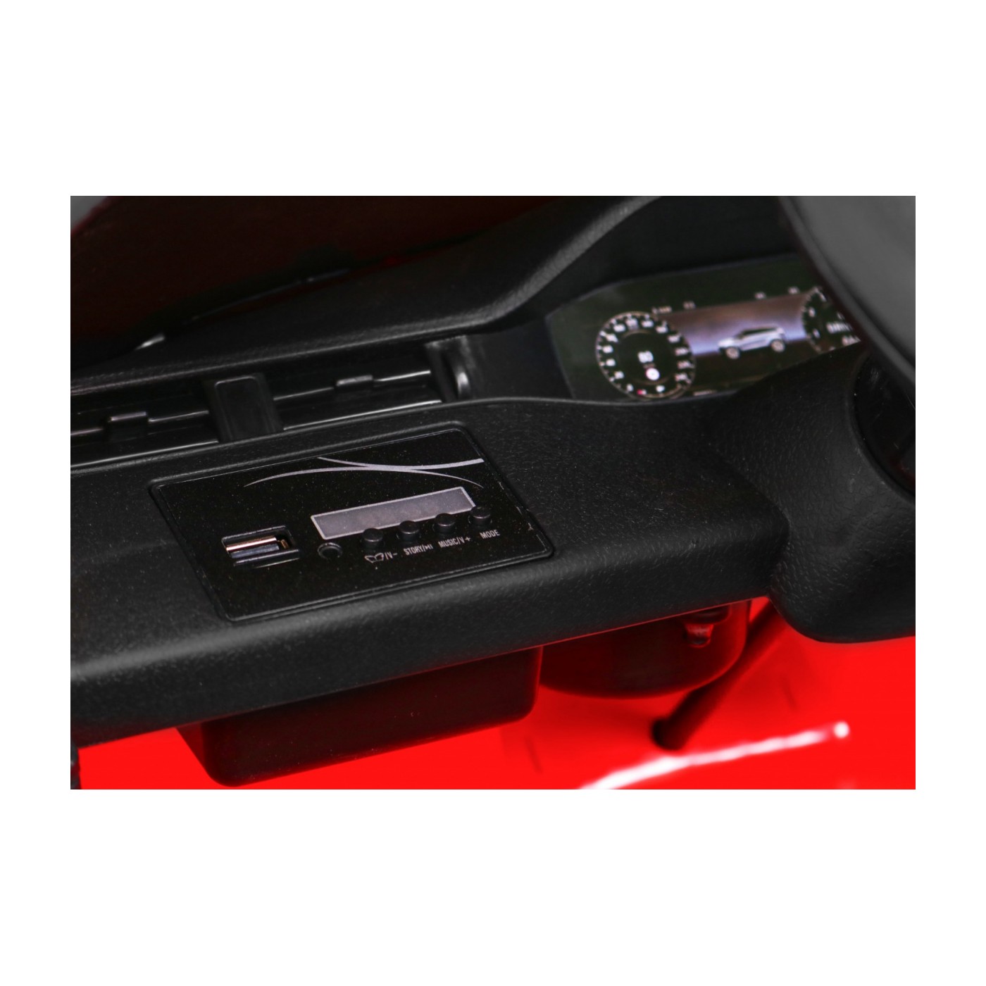 Range Rover Evoque na dětskou baterii červená + dálkové ovládání + pomalý start + MP3 LED