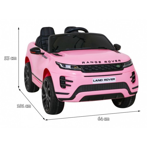 Range Rover Evoque na dětskou baterii růžová + dálkové ovládání + pomalý start + MP3 LED